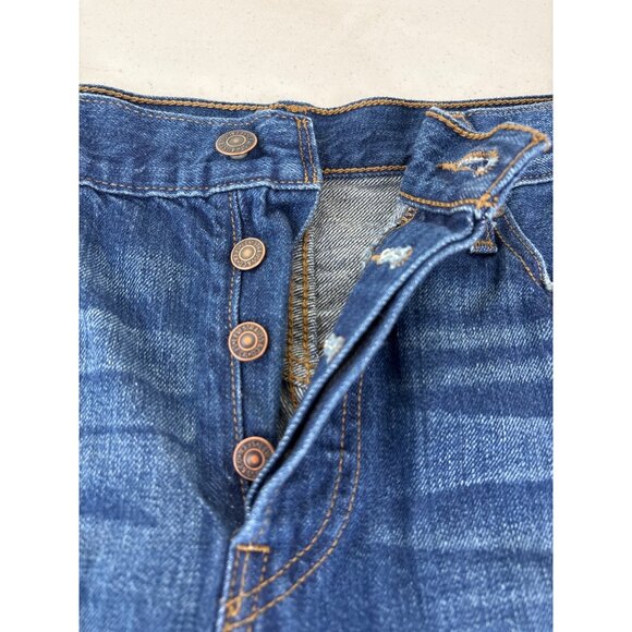 Levis Denim Frayed Hem Button Fly DIY Cut Off Shorts Size W30 - Picture 5 of 15